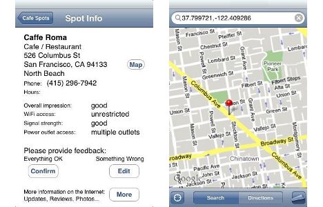 Kostenlose WLAN-Hotspots finden: WiFi Cafe Spots auf dem iPhone